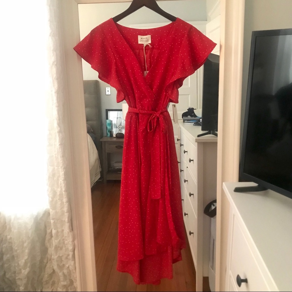 NEW! Red Wrap Dress (Small)